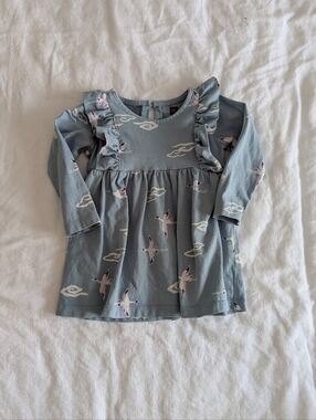 TEA Collection Bird Print Cotton Baby Girl Dress